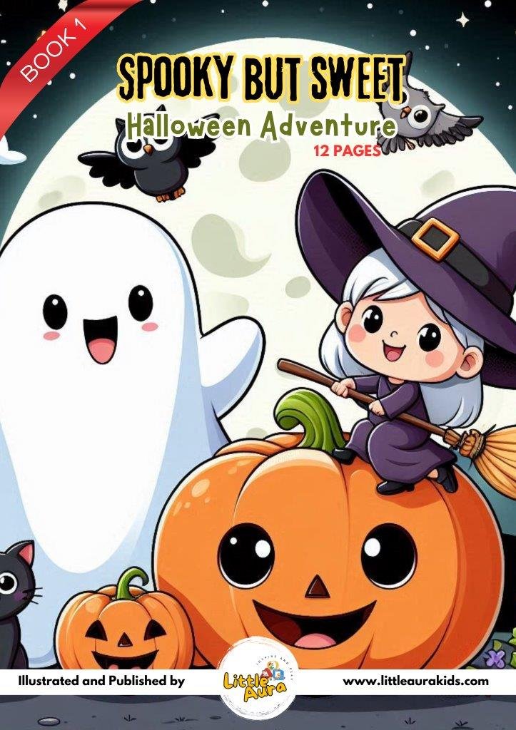 Fun Halloween coloring book for kids with cute spooky characters